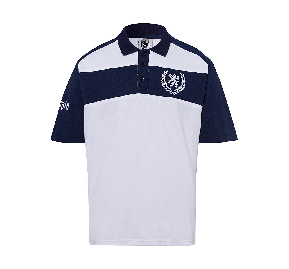 Polo Shirt Wei-Blau