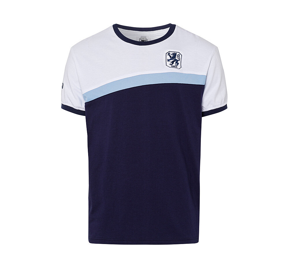 T-Shirt Weiß-Blau marine/hellblau/weiß