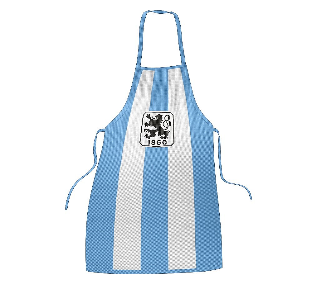 Grillschrze Stripes wei/hellblau