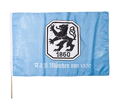 Fahne Retro Logo hellblau/wei 100x150