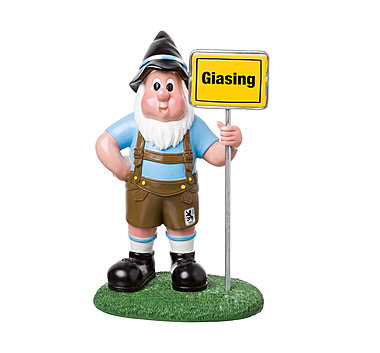 Gartenzwerg Ortsschild Giasing