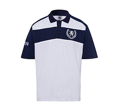 Polo Shirt Wei-Blau