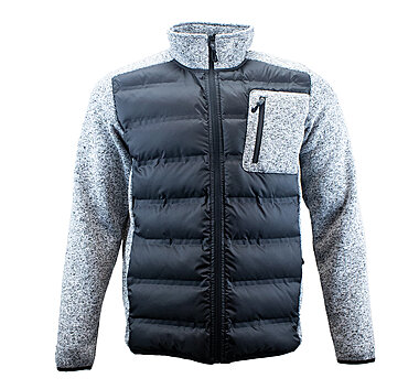 Strickfleecejacke Logo grau melange